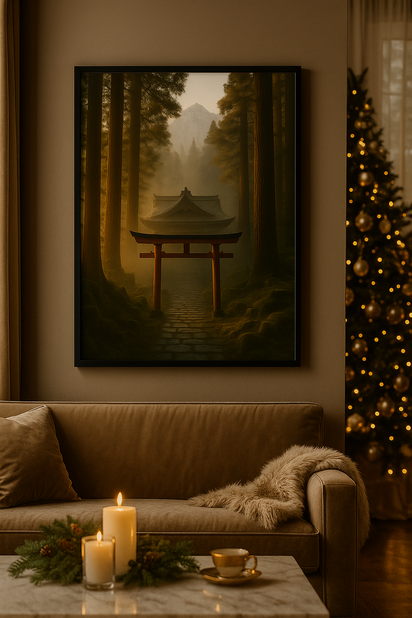 Shinto Shrine Misty Mountain