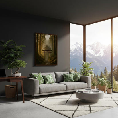 Shinto Shrine Misty Mountain