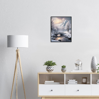 Snowy Landscape Matte Paper Wooden Framed Poster/Wall Art